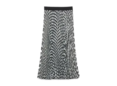 MSGM Pleated Themwave Midi Skirt "Black"