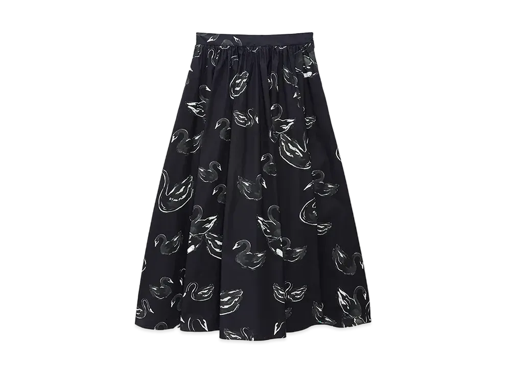 MSGM Poplin Print Roomy Skirt "Black"