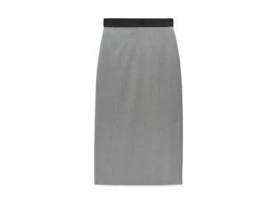 MSGM Melange Wool Pencil Skirt With Slit "Gray"