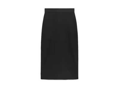 MSGM Melange Wool Pencil Skirt With Slit "Black"