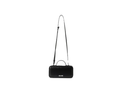 MSGM Small Black Shiny Leather Baguette Bag "Black"