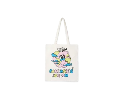 MSGM Organic Cotton Fantastic Green Burro Studio Beige Tote Bag "Beige"