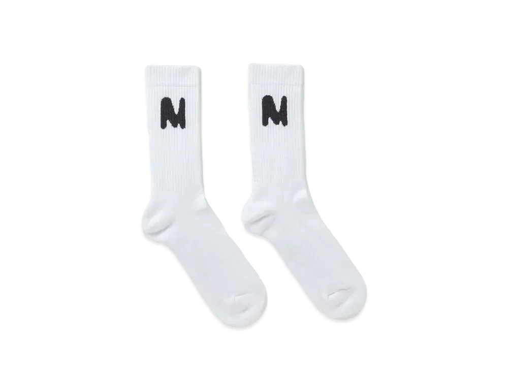 MSGM Socks With Themwave Jacquard Graphic "White"