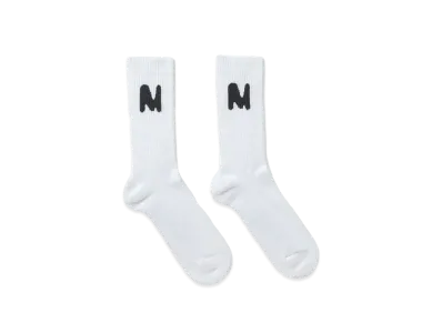 MSGM Socks With Themwave Jacquard Graphic "White"