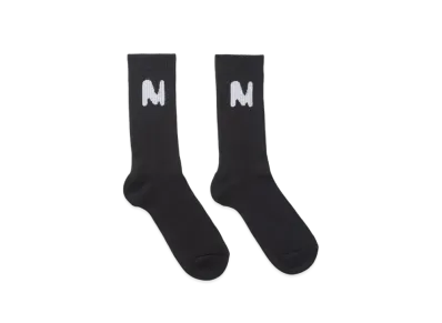 MSGM Socks With Themwave Jacquard Graphic "Black"