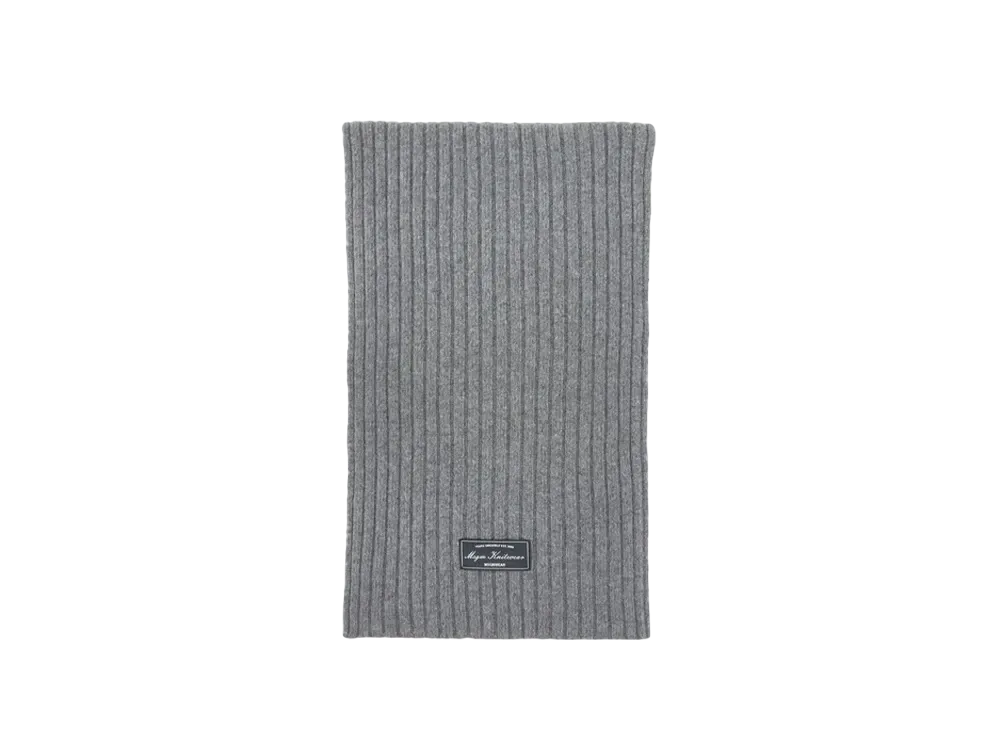 MSGM Melange Ribbed Wool Scarf "Gray"