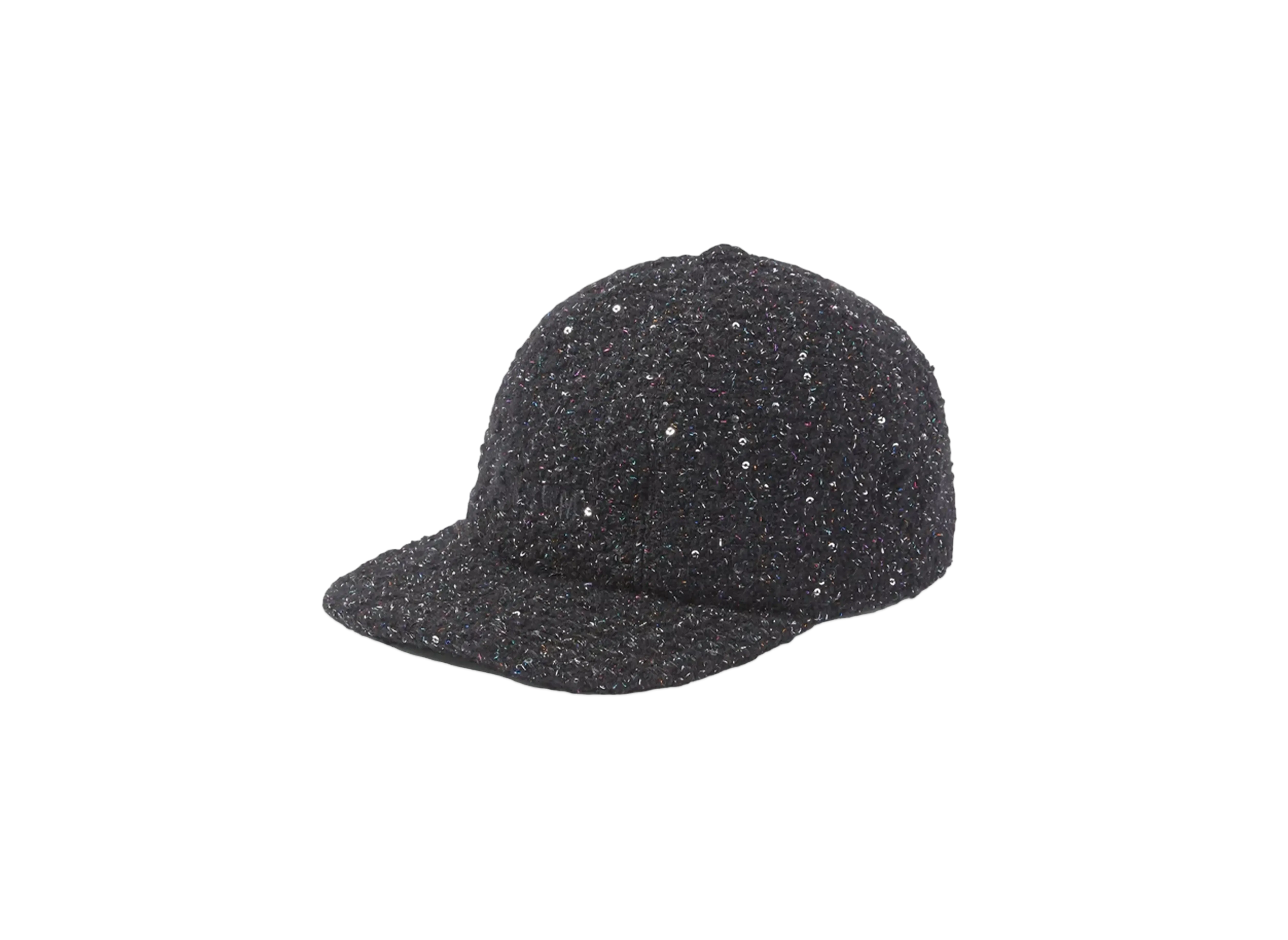MSGM Lurex Tweed Baseball Cap "Black"