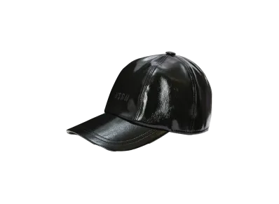 MSGM Patent Leather Baseball Cap "Black"