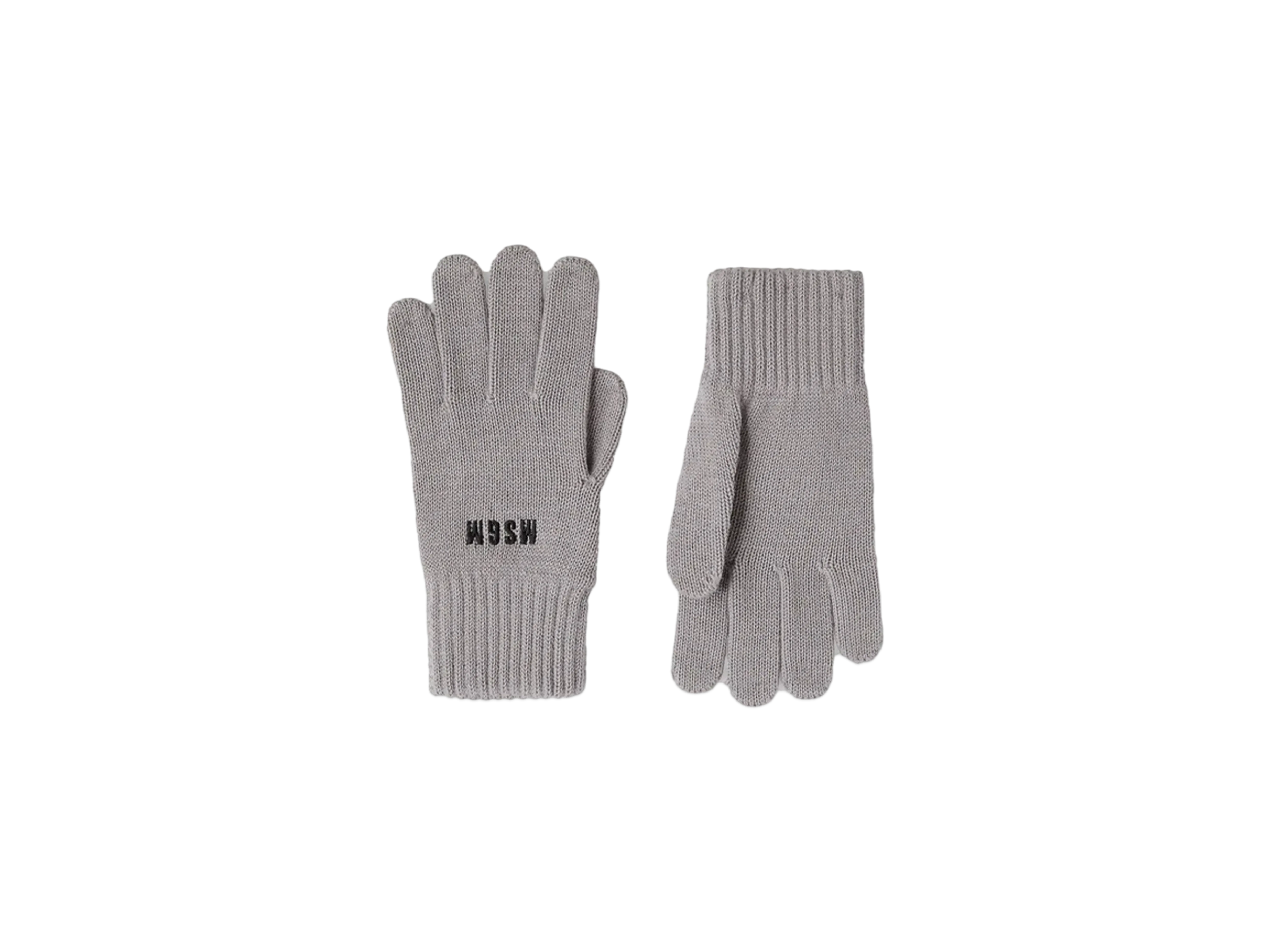 MSGM Blended-Wool Gloves With Impact Logo "Gray"