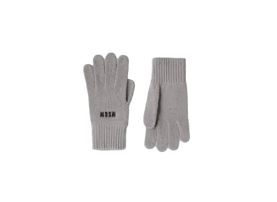MSGM Blended-Wool Gloves With Impact Logo "Gray"
