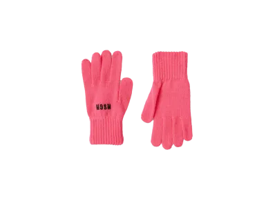 MSGM Blended-Wool Gloves With Impact Logo "Pink"