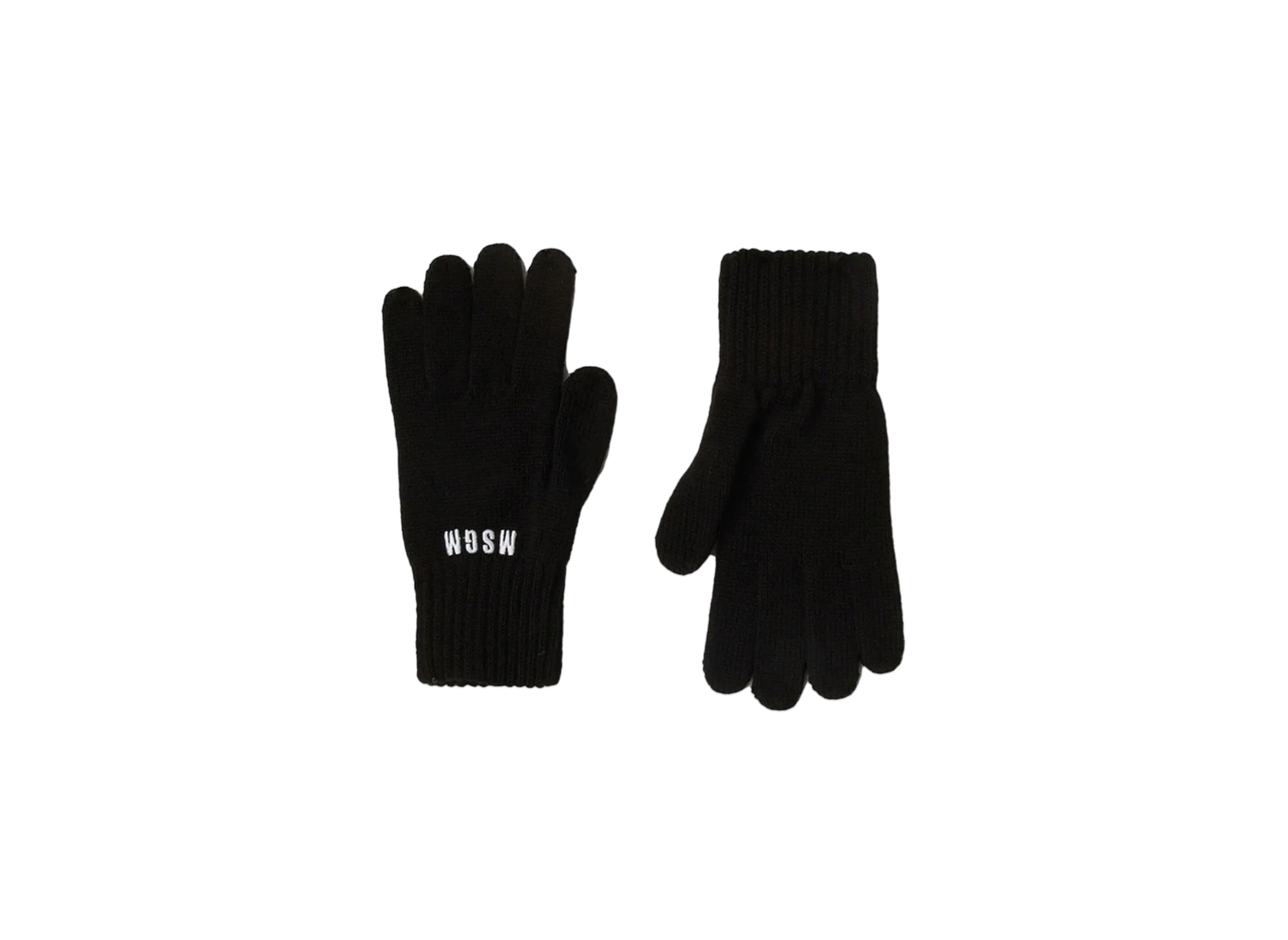 MSGM Blended-Wool Gloves With Impact Logo "Black"