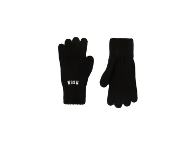 MSGM Blended-Wool Gloves With Impact Logo "Black"