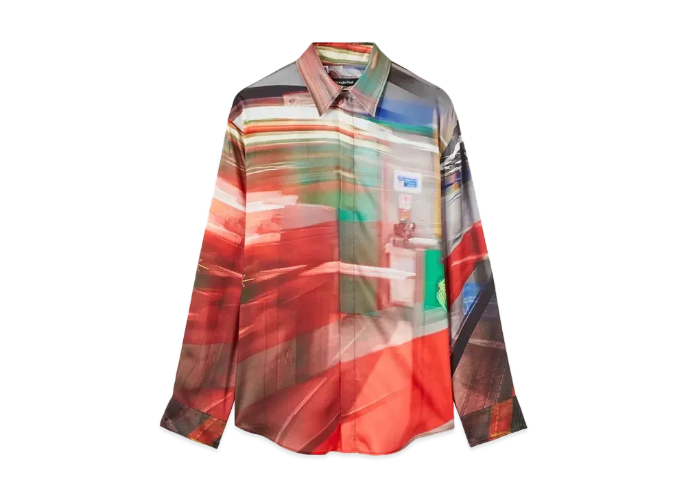 MSGM x Google Pixel Daily Metro Print All-Over Shirt "Red"
