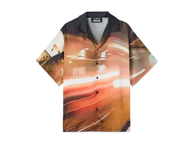 MSGM x Google Pixel Night Metro Print All-Over Shirt "Red"