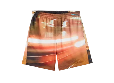 MSGM x Google Pixel Night Metro Print Allover Shorts "Red"