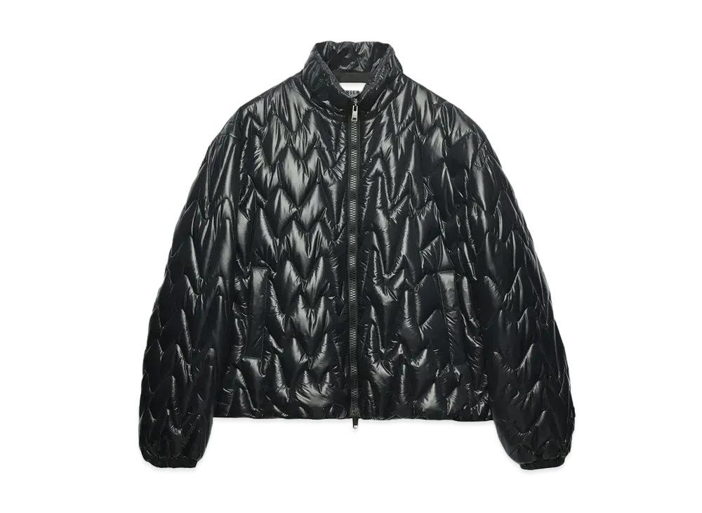 MSGM Quilted Jacket With Themwave Motif "Black"