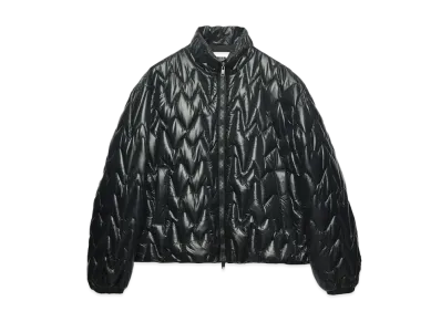 MSGM Quilted Jacket With Themwave Motif "Black"