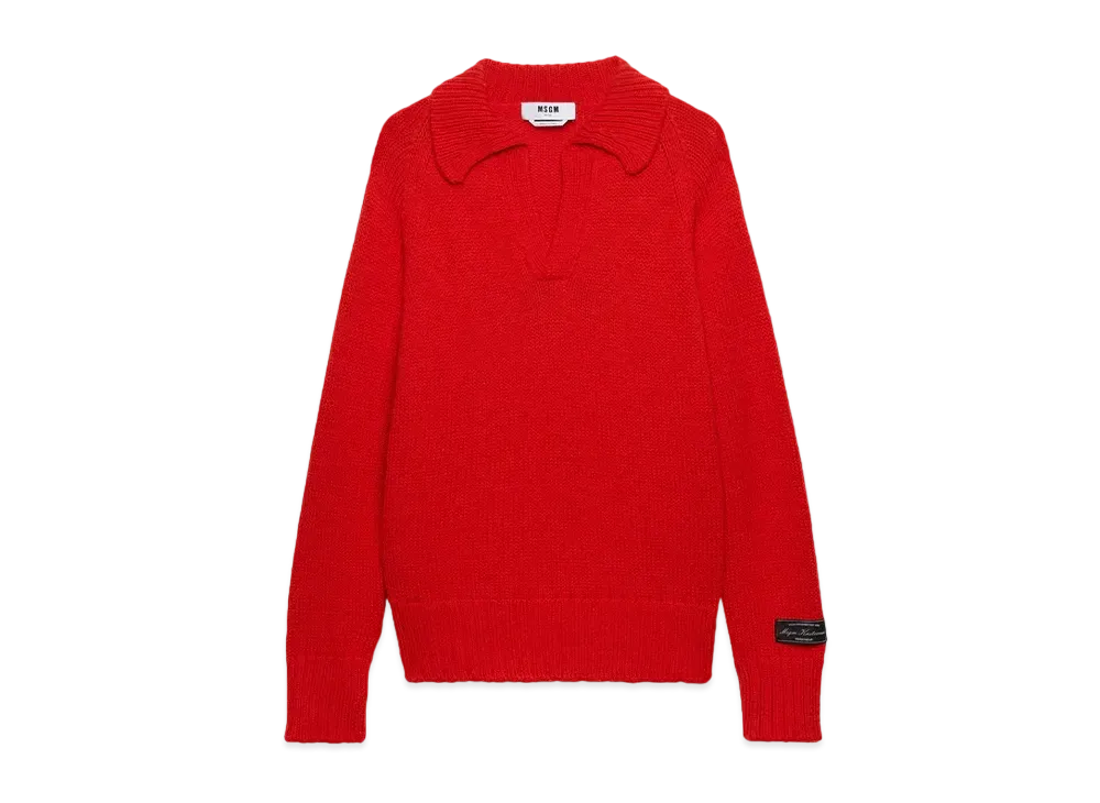 MSGM Blended Wool Knitwear Sweater "Red"