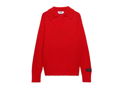 MSGM Blended Wool Knitwear Sweater "Red"