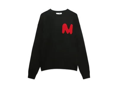 MSGM Blended Wool Shirt With Jacquard Themwave "Black"