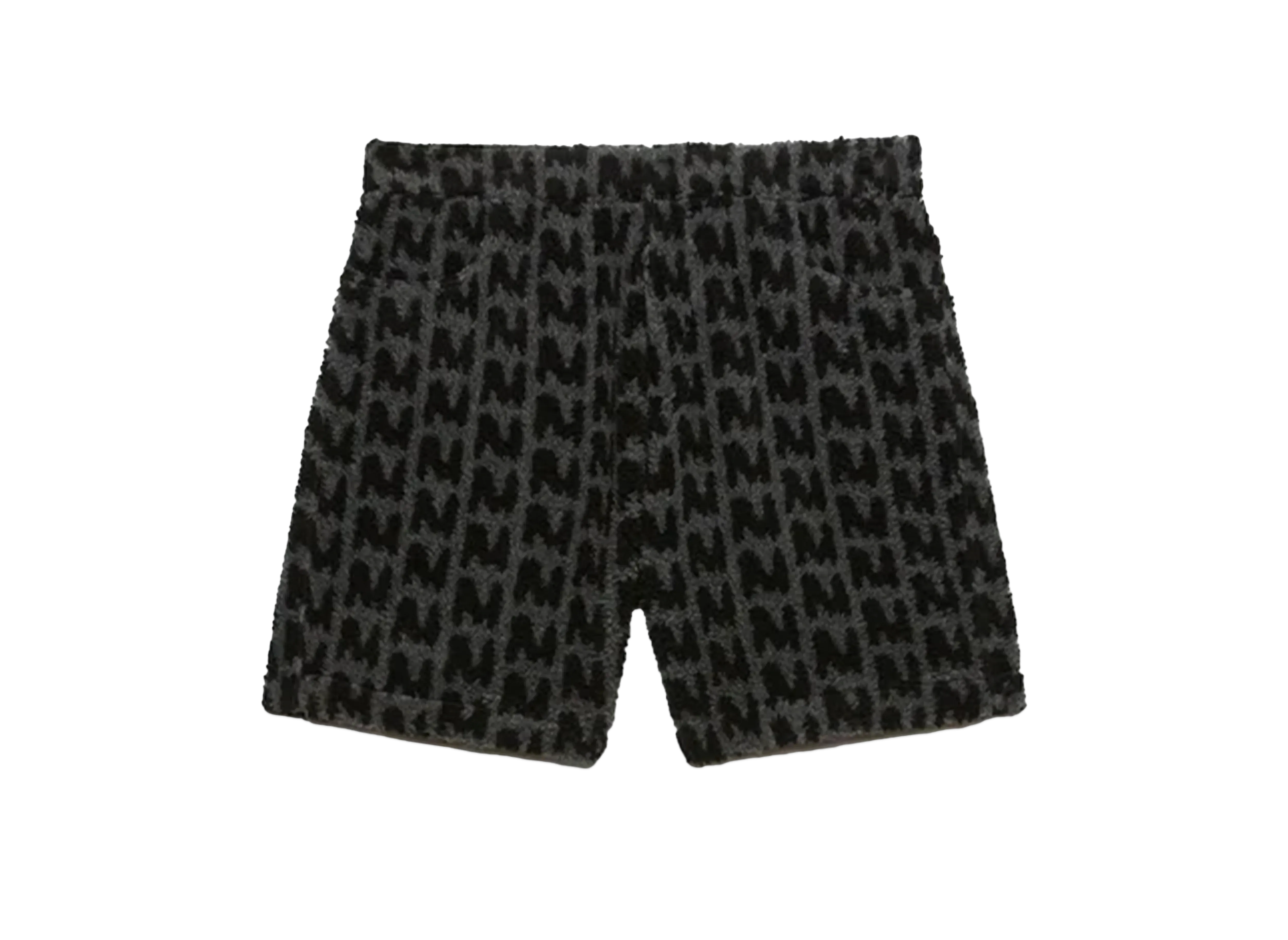 MSGM Faux-Fur Themwave Jacquard Shorts "Black"