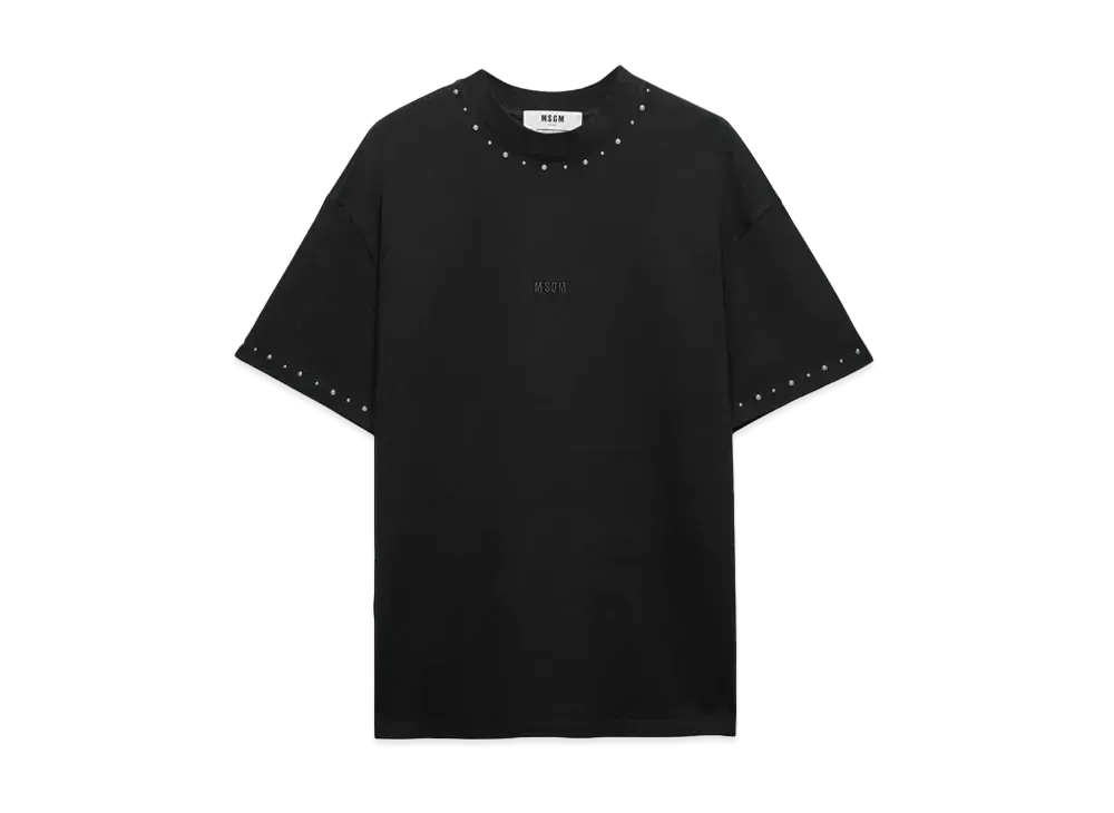 MSGM Jersey T-Shirt With Studs "Black"