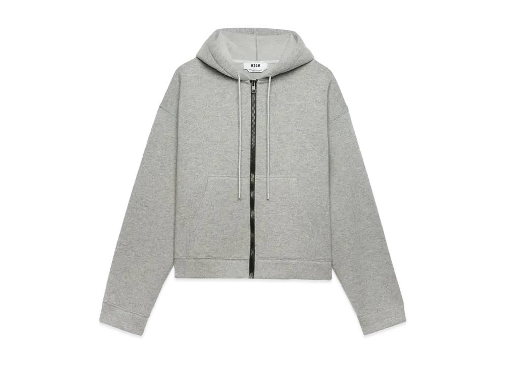 MSGM Scuba-Effect Hooded Sweatshirt "Gray"