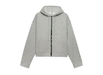 MSGM Scuba-Effect Hooded Sweatshirt "Gray"