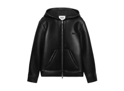 MSGM Scuba-Effect Faux-Leather Jacket "Black"