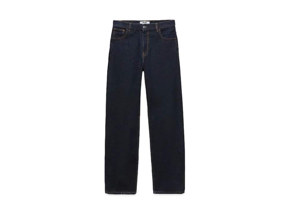 MSGM Straight-Leg Denim Pants "Indigo"
