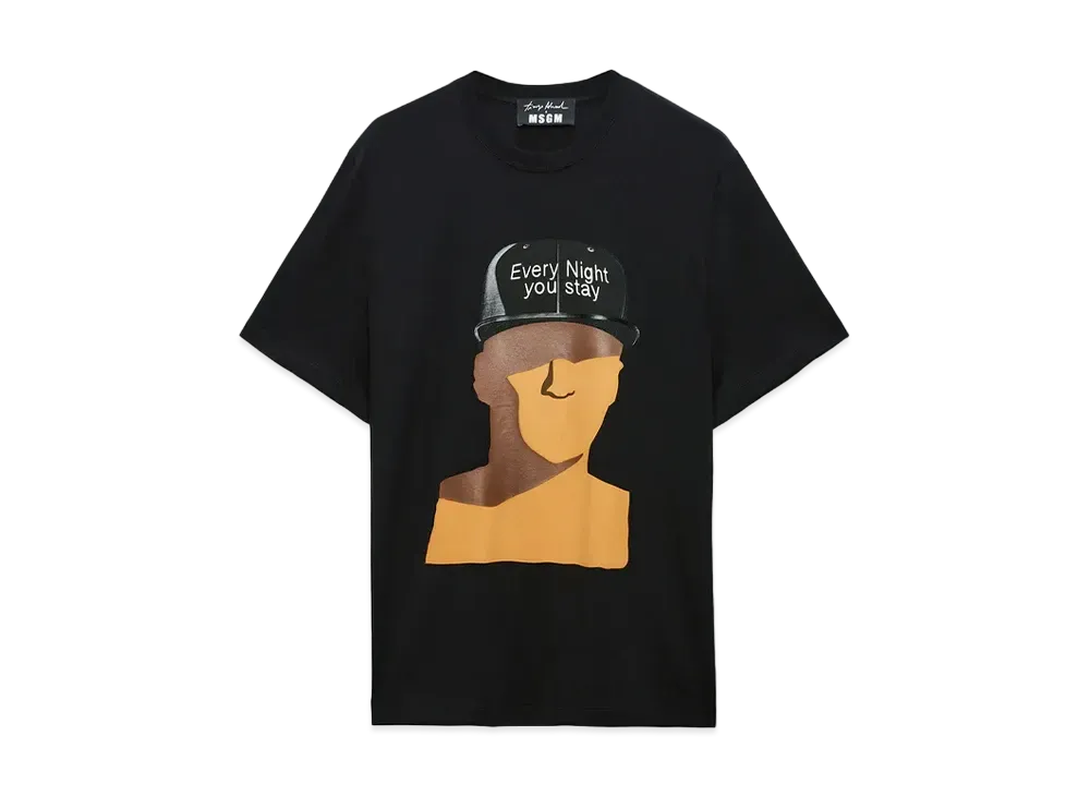 MSGM T-Shirt With Every Night You Stay Print "Black"