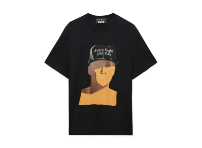 MSGM T-Shirt With Every Night You Stay Print "Black"