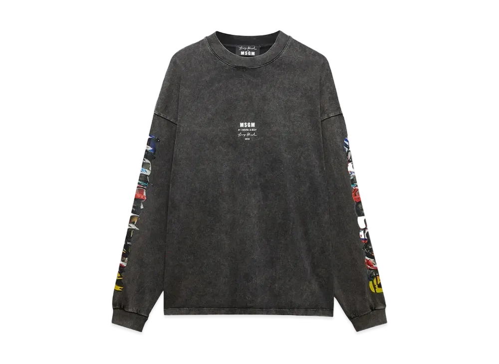 MSGM T-Shirt With If I Were A Boy Print "Gray"
