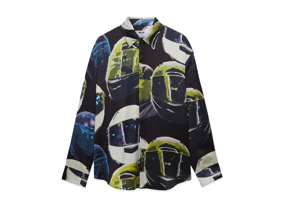 MSGM Viscose Printed Shirt "Black"