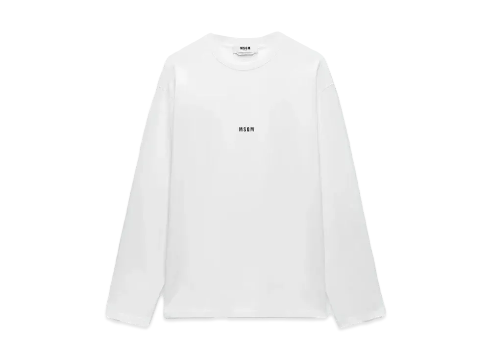MSGM Jersey T-Shirt With Micro Logo Print "White"
