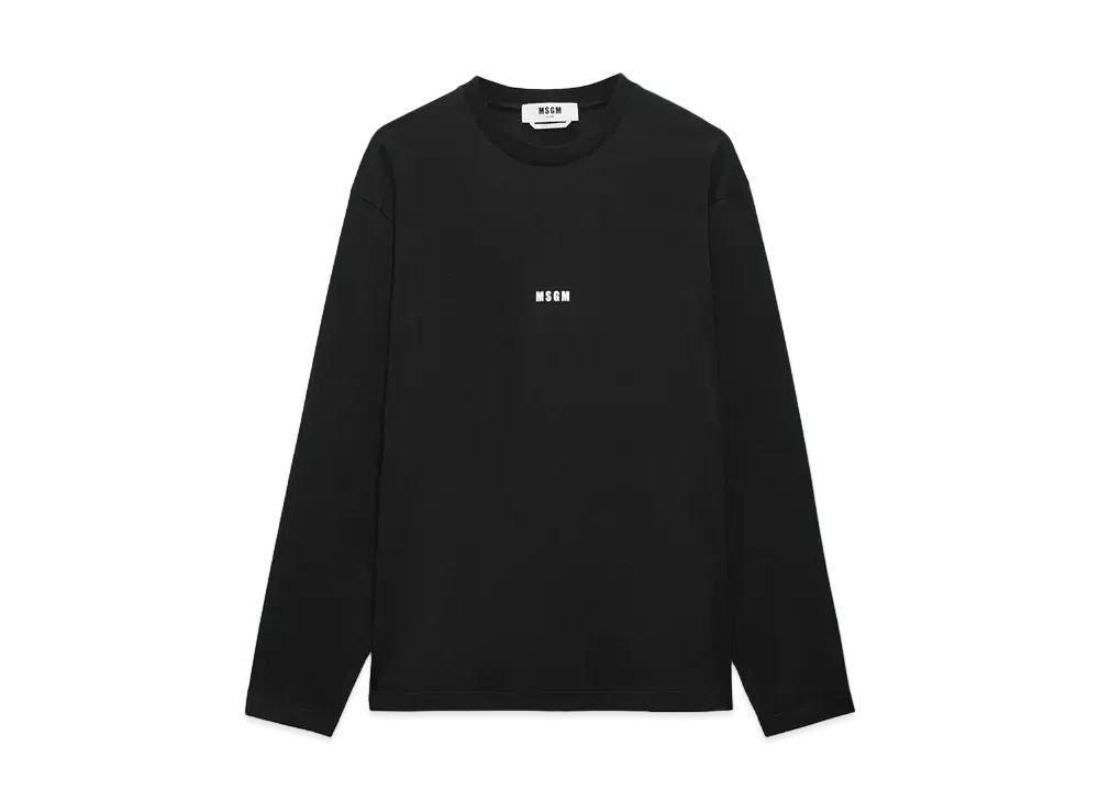 MSGM Jersey T-Shirt With Micro Logo Print "Black"