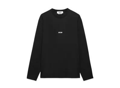 MSGM Jersey T-Shirt With Micro Logo Print "Black"