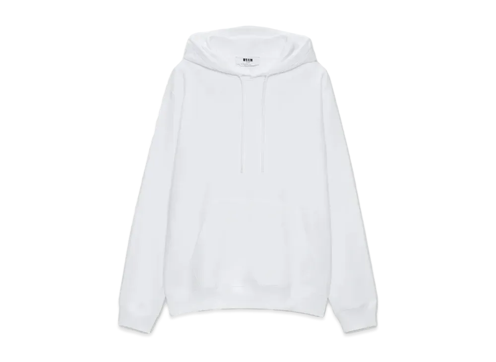 MSGM Cotton Sweatshirt With A Maxi Logo On The Hood "White"
