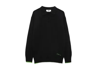 MSGM Polo-Neck Jumper In Virgin Wool "Black"