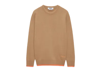 MSGM Round Neck Jumper In Wool And Cashmere "Brown"