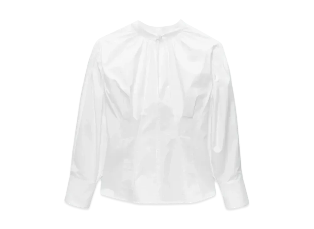 MSGM Poplin Blouse With Pleats "White"