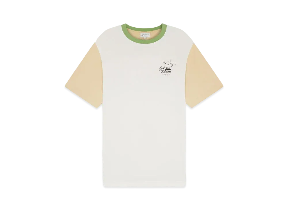 Maison Kitsune Cafe Kitsune Colorblock Relaxed T-Shirt "Tapioca Colorblock"