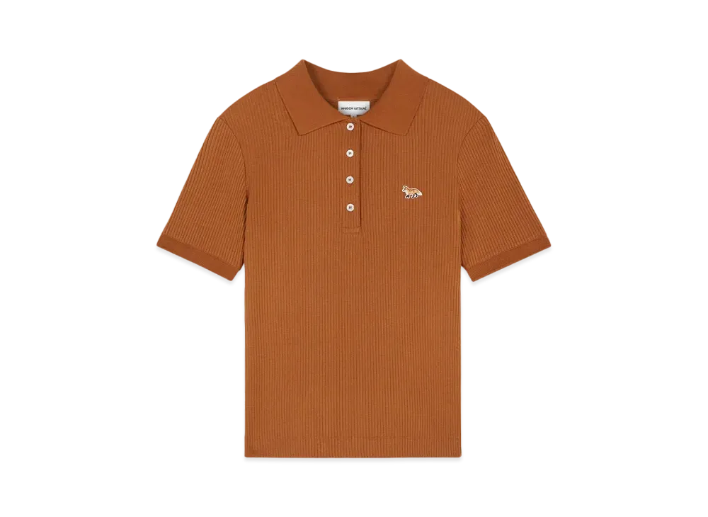 Maison Kitsune Fine Rib Polo "Tobacco"
