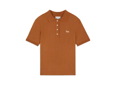 Maison Kitsune Fine Rib Polo "Tobacco"