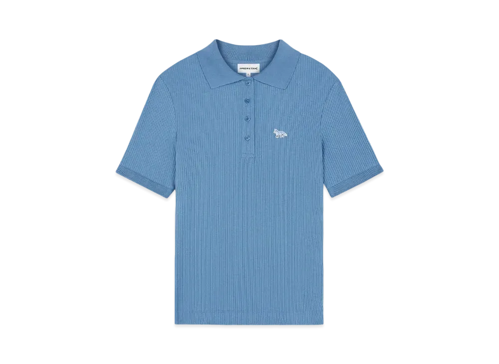 Maison Kitsune Fine Rib Polo "Hampton Blue"