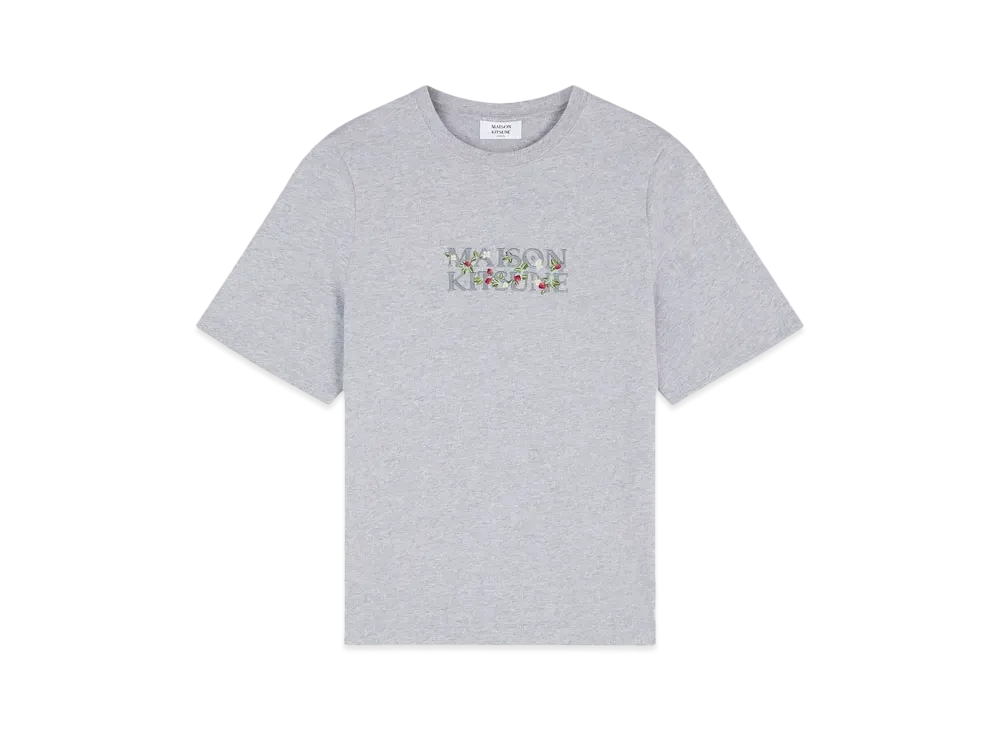 Maison Kitsune Strawberry Leaf Comfort T-Shirt "Light Grey Melange"