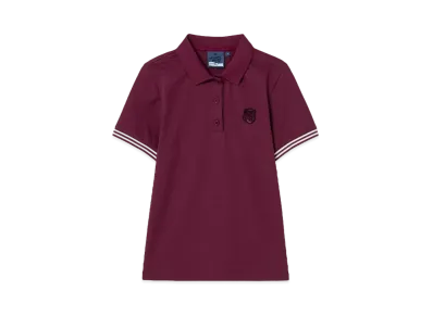 Maison Kitsune Fox Head Short Sleeve Polo "Burgundy"