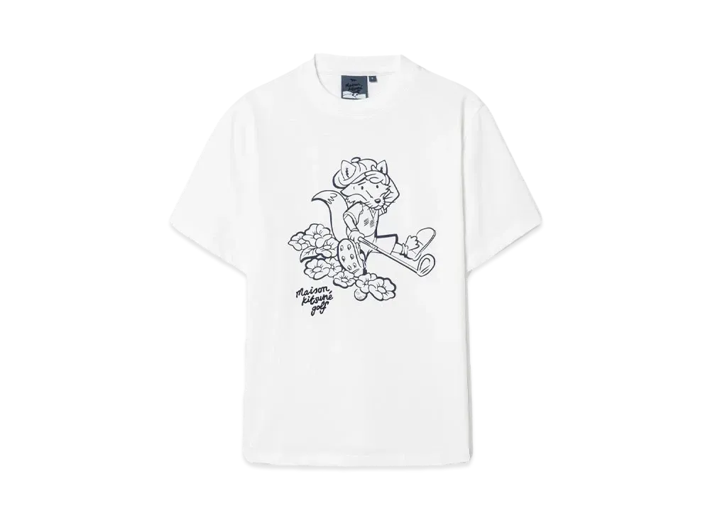 Maison Kitsune Golf Swing Fox Print T-Shirt "White"