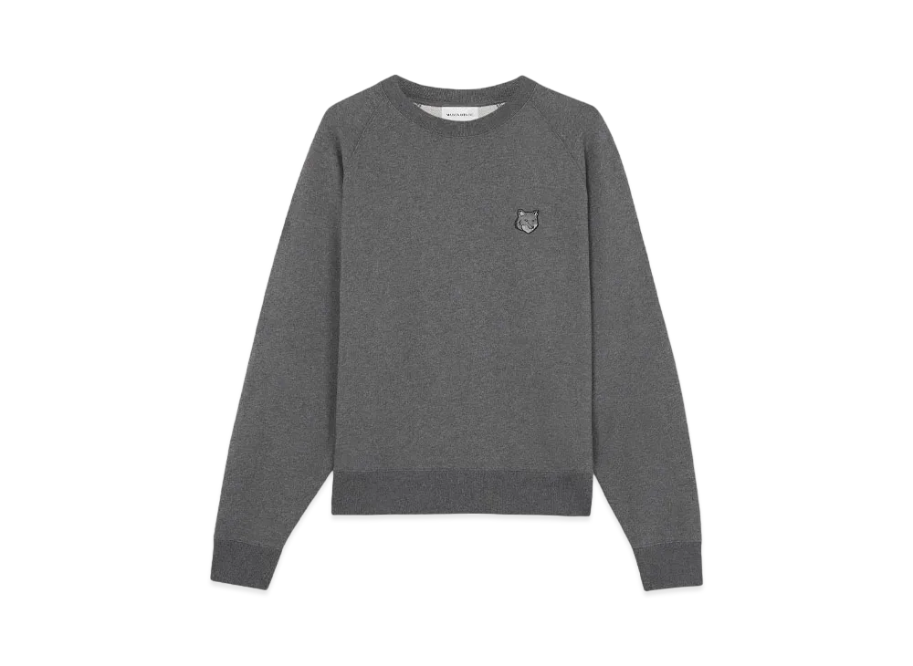 Maison Kitsune Bold Fox Head Patch Oversized Sweatshirt "Dark Grey Melange"